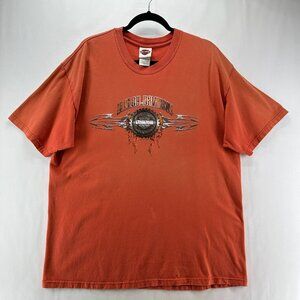 Harley Davidson Motorcycles T-Shirt Mens XL Pullover Grand Canyon Arizona Orange